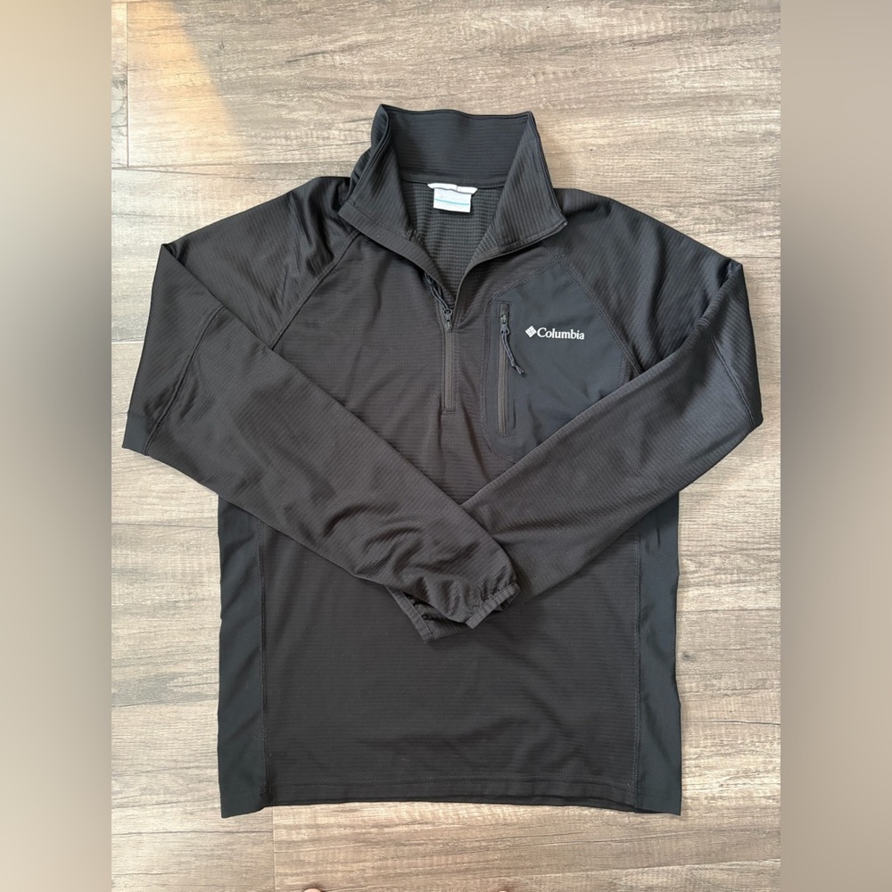 Columbia Black Textured Pullover Quarter Zip Sweater
